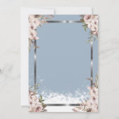 Invitation Fleurs bleues Argent Frame Dusty Blue Retraite (Dos)