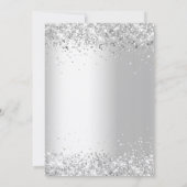 Invitation Fleurs bleues argentées 25e anniversaire de mariag (Dos)