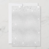 Invitation Fleurs bleues argentées mariage élégant (Dos)