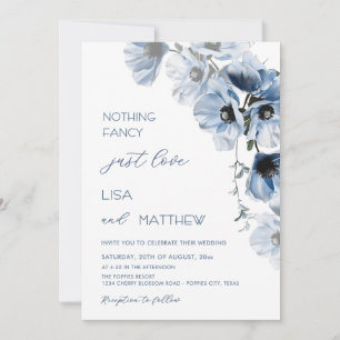 Invitation Fleurs Bleues Blanches