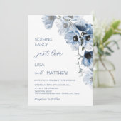Invitation Fleurs Bleues Blanches (Debout devant)