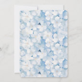 Invitation Fleurs Bleues Blanches Santorin Anniversaire (Dos)