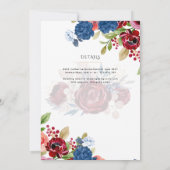Invitation Fleurs Bleues Bourgogne Catholique NuptialeMasse M (Dos)
