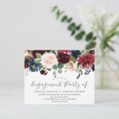 Invitation Fleurs bleues bourguignonnes modernes Partie d'eng (Debout devant)