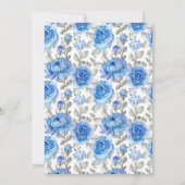 Invitation Fleurs Bleues Bubble & Brews Couples Douche (Dos)