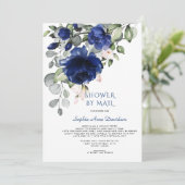 Invitation Fleurs Bleues Charme Baby shower Garçon Par Courri