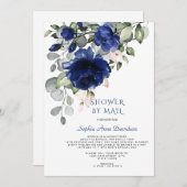 Invitation Fleurs Bleues Charme Baby shower Garçon Par Courri