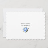 Invitation Fleurs Bleues Charming Photo Boy 1er anniversaire (Dos)