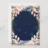 Invitation Fleurs Bleues Chic Or Tiara, Diamonds Quinceañera (Dos)