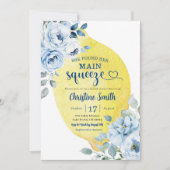 Invitation Fleurs Bleues Citron Main Squeeze Mariage (Devant)
