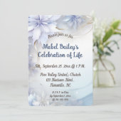 Invitation Fleurs bleues claires édifiables Célébration de la (Debout devant)