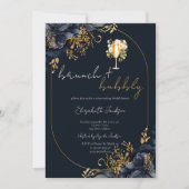 Invitation Fleurs bleues de la Marine Brunch & Fête des marié (Devant)