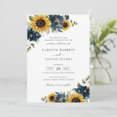 Invitation Fleurs bleues de la Marine Mariage de verdure (Debout devant)