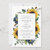 Invitation Fleurs bleues de la Marine Mariage de verdure (Devant)