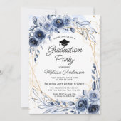 Invitation Fleurs bleues de la Marine Parti de graduation (Devant)