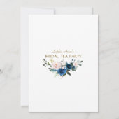 Invitation Fleurs Bleues de la Marine Rose Gold Bridal Tea Pa (Dos)