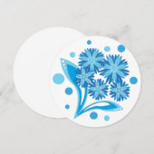 Invitation Fleurs bleues d'origine (Devant / Derrière)