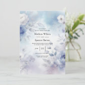 Invitation Fleurs bleues douces et Mariage de purée (Debout devant)