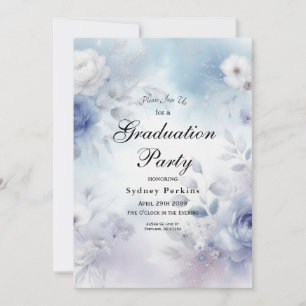 Invitation Fleurs bleues douces et purée de lavande
