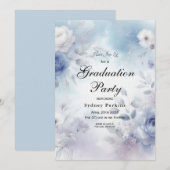 Invitation Fleurs bleues douces et purée de lavande (Devant / Derrière)