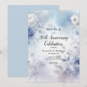 Invitation Fleurs bleues douces et purée de lavande (Devant / Derrière)