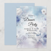 Invitation Fleurs bleues douces et purée de lavande (Devant / Derrière)