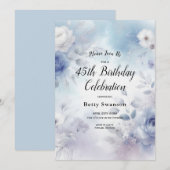 Invitation Fleurs bleues douces et purée de lavande (Devant / Derrière)