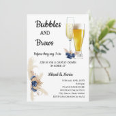 Invitation Fleurs bleues Dusty Bubble & Brews Couples Douche (Debout devant)