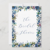 Invitation Fleurs Bleues et Blanches Fête de Mariage Blanche (Dos)