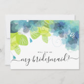 Invitation Fleurs bleues éthérées serez-vous ma servante (Devant)