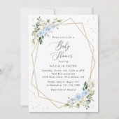 Invitation Fleurs bleues, Fleurs blanches, Verdure, Baby Show (Devant)