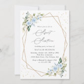 Invitation Fleurs bleues, Fleurs blanches, Verdure, Doux 16 (Devant)