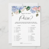 Invitation Fleurs bleues Floral Ce qui est dans votre sac à m (Devant)