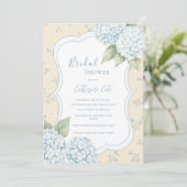 Invitation Fleurs bleues Hydrangea bleue Mariage Floral  (Debout devant)