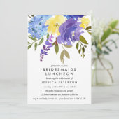 Invitation Fleurs Bleues Jaunes Bridesservantes Mariage de dé (Debout devant)