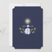 Invitation Fleurs Bleues Luxe Cadre Or Sainte Communion (Dos)