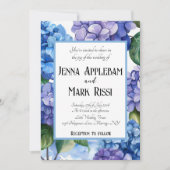 Invitation Fleurs bleues Mariage floral (Devant)