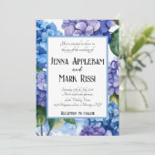 Invitation Fleurs bleues Mariage floral (Debout devant)