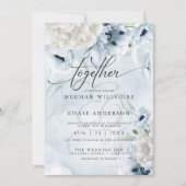 Invitation Fleurs Bleues Mariages Rustiques (Devant)