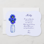 Invitation Fleurs Bleues Mason Jar Maid Of Honor Card (Devant)