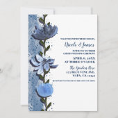 Invitation Fleurs bleues modernes Mariage d'aquarelle fleurie (Devant)