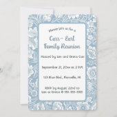 Invitation Fleurs bleues modifiables (Devant)