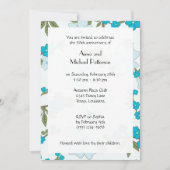 Invitation Fleurs Bleues, Motif Floral, Anniversaire (Devant)