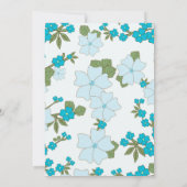 Invitation Fleurs Bleues, Motif Floral, Anniversaire (Dos)