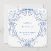 Invitation Fleurs bleues myosotis et rubans fluides (Dos)