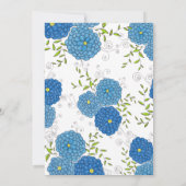 Invitation Fleurs bleues ornées et Fête des mariées Feuille v (Dos)