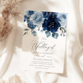 Invitation Fleurs bleues poussiéreuses Mariage élégant