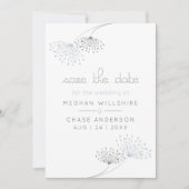 Invitation Fleurs bleues poussiéreuses simples (Devant)