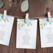 Invitation Fleurs bleues poussiéreuses Tableau Numéro 3 Table