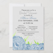 Invitation fleurs bleues printemps douche nuptiale (Devant)